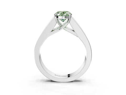 White gold Fancy Green Oval Cut Cut Channel Set Solitaire Ring with Four-Prong Setting_15