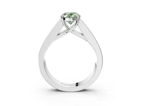 White gold Fancy Green Oval Cut Cut Channel Set Solitaire Ring with Four-Prong Setting_3