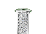 White gold Fancy Green Oval Cut Cut Diamond Channel Set Pave Band with Tension Prong Setting_5