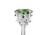 White gold Fancy Green Oval Cut Cut Diamond Cluster Ring with Solitaire Band and Four-Prong Setting_41