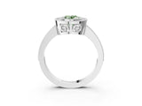 White gold Fancy Green Oval Cut Cut Halo Pavé Diamond Ring_3