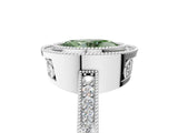 White gold Fancy Green Oval Cut Cut Halo Pavé Diamond Ring_5