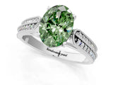 White gold Fancy Green Oval Cut Cut Pave Split Shank Engagement Ring with Four-Prong Setting_13