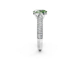 White gold Fancy Green Oval Cut Cut Pave Split Shank Engagement Ring with Four-Prong Setting_14