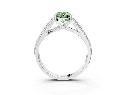 White gold Fancy Green Oval Cut Cut Pave Split Shank Engagement Ring with Four-Prong Setting_15