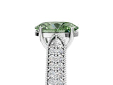 White gold Fancy Green Oval Cut Cut Pave Split Shank Engagement Ring with Four-Prong Setting_17