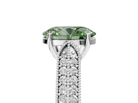 White gold Fancy Green Oval Cut Cut Pave Split Shank Engagement Ring with Four-Prong Setting_17