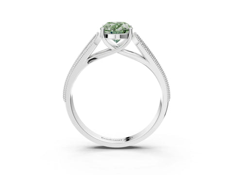 White gold Fancy Green Oval Cut Cut Pave Split Shank Engagement Ring with Four-Prong Setting_3