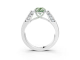 White gold Fancy Green Oval Cut Diamond Channel Set Solitaire Ring with Four-Prong Setting_27