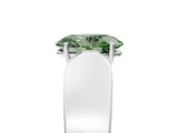 White gold Fancy Green Oval Cut Diamond Channel Set Solitaire Ring with Four-Prong Setting_29
