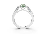 White gold Fancy Green Oval Cut Diamond Channel Set Solitaire Ring with Four-Prong Setting_51