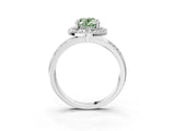 White gold Fancy Green Oval Cut Diamond Double Halo Ring with Split Shank and Four-Prong Setting_3