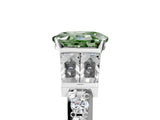 White gold Fancy Green Oval Cut Diamond Engagement Ring with Baguette Side Stones and Channel Set Band_37