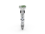 White gold Fancy Green Oval  Cut Diamond Engagement Ring with Pavé Band and Four-Prong Setting_5