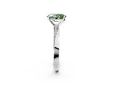 White gold Fancy Green Oval Cut Diamond Engagement Ring with Side Stone Accents and Four-Prong Setting_14