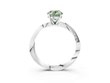 White gold Fancy Green Oval Cut Diamond Engagement Ring with Side Stone Accents and Four-Prong Setting_27