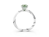 White gold Fancy Green Oval Cut Diamond Engagement Ring with Side Stone Accents and Four-Prong Setting_39
