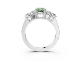 White gold Fancy Green Oval  Cut Diamond Five-Stone Prong Set White Gold Ring_35