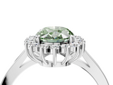 White gold Fancy Green Oval  Cut Diamond Halo Ring with Round Brilliant Halo and Solitaire Band_117