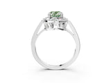 White gold Fancy Green Oval Cut Diamond Halo Ring with Split Shank and Four-Prong Setting_61