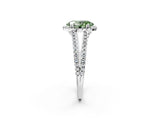 White gold Fancy Green Oval Cut Diamond Halo Split Shank Engagement Ring_89