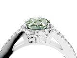 White gold Fancy Green Oval Cut Diamond Halo Split Shank Engagement Ring_91