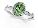 White gold Fancy Green Oval  Cut Diamond Milgrain Marquise Band with Prong Setting_4