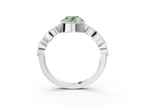 White gold Fancy Green Oval  Cut Diamond Milgrain Marquise Band with Prong Setting_6