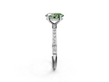 White gold Fancy Green Oval  Cut Diamond Pavé Band Ring with Four-Prong Setting_26