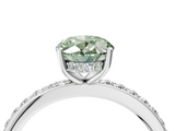 White gold Fancy Green Oval  Cut Diamond Pavé Band Ring with Four-Prong Setting_27