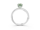 White gold Fancy Green Oval  Cut Diamond Pavé Band Ring with Four-Prong Setting_27