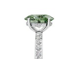 White gold Fancy Green Oval  Cut Diamond Pavé Band Ring with Four-Prong Setting_29