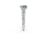 White gold Fancy Green Oval  Cut Diamond Pavé Band Solitaire with Four-Prong Setting_17