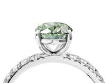 White gold Fancy Green Oval  Cut Diamond Pavé Band with Four-Prong Setting_17