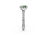 White gold Fancy Green Oval  Cut Diamond Pavé Band with Four-Prong Setting_5