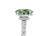 White gold Fancy Green Oval Cut Diamond Pavé Engagement Ring with Round  Accents and Prong Setting_96