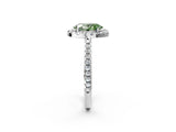 White gold Fancy Green Oval Cut Diamond Pavé Halo Ring with Four-Prong Setting_50