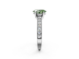 White gold Fancy Green Oval  Cut Diamond Pave Band with Four-Prong Setting_37