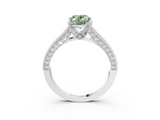 White gold Fancy Green Oval  Cut Diamond Pave Band with Four-Prong Setting_38