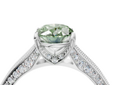 White gold Fancy Green Oval  Cut Diamond Pave Band with Four-Prong Setting_41