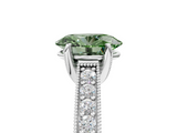 White gold Fancy Green Oval  Cut Diamond Pave Band with Four-Prong Setting_42
