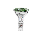 White gold Fancy Green Oval  Cut Diamond Ring with Baguette Side Stones, Channel Set Band, and Four-Prong Setting_8