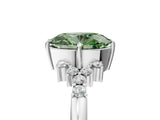 White gold Fancy Green Oval Cut Diamond Ring with Side Stones and Four-Prong Setting_17