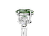 White gold Fancy Green Oval  Cut Diamond Ring with Tapered Baguette Side Stones in Four-Prong Setting_8
