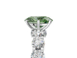 White gold Fancy Green Oval Cut Diamond Side Stone Engagement Ring with Four-Prong Setting_35