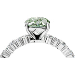 White gold Fancy Green Oval Cut Diamond Side Stone Solitaire Ring with Round  and Four-Prong Setting_41
