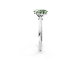 White gold Fancy Green Oval Cut Diamond Solitaire Engagement Ring with Classic Band and Four-Prong Setting_101