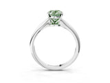 White gold Fancy Green Oval Cut Diamond Solitaire Engagement Ring with Classic Band and Four-Prong Setting_102