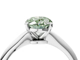 White gold Fancy Green Oval Cut Diamond Solitaire Engagement Ring with Classic Band and Four-Prong Setting_103