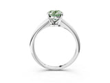 White gold Fancy Green Oval Cut Diamond Solitaire Engagement Ring with Classic Band and Four-Prong Setting_15